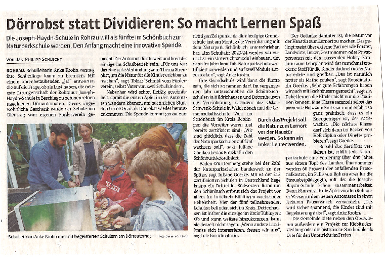 Artikel Kreiszeitung Böblinger Bote v. 24.05.2023
